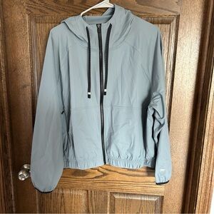 Fabletics Dusty Blue Hooded Zip Jacket